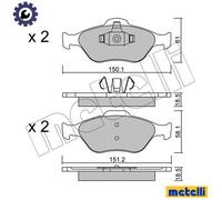 Brake pads 22-0316-0 METELLI for FORD MAZDA