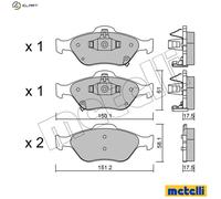 metelligroup 22-0316-1 Brake Pads, Made in Italy