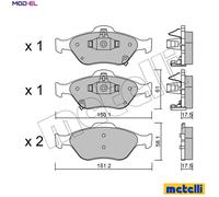 metelligroup 22-0316-1 Brake Pads, Made in Italy