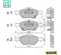 metelligroup 22-0316-1 Brake Pads, Made in Italy