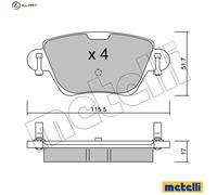 BRAKE PAD SET DISC BRAKE 22-0319-0 FOR FORD HJBB/HJBA/D6BA/HJBC 2.0L 4cyl