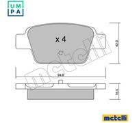BRAKE PAD SET DISC BRAKE 22-0323-0 FOR ALFA ROMEO FIAT MULTIPLA BRAVO/II 1.2L