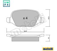Brake pads 22-0324-1 METELLI for ALFA ROMEO LANCIA FIAT