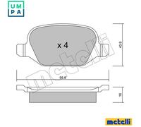 Brake pads 22-0324-1 METELLI for ALFA ROMEO LANCIA FIAT
