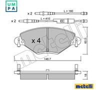 Brake pads 22-0331-0 METELLI for CITROËN C5 I C5 I Estate C5 II C5 II Break