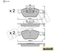Brake pads 22-0335-0 METELLI for RENAULT WIND LAGUNA II LAGUNA II Sport Tourer
