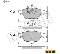 BRAKE PAD SET DISC BRAKE 22-0336-0 FOR RENAULT LAGUNA/II/Grandtour/Sport 1.8L