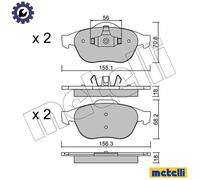 Brake pads 22-0336-1 METELLI for RENAULT VEL SATIS LAGUNA II ESPACE Mk IV
