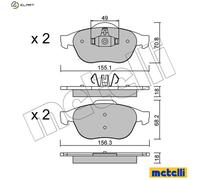 Brake pads 22-0336-2 METELLI for RENAULT SCÉNIC II GRAND SCÉNIC II