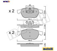 Brake pads 22-0336-2 METELLI for RENAULT SCÉNIC II GRAND SCÉNIC II