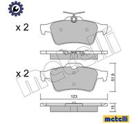 Brake pads 22-0337-3 METELLI for FORD VOLVO