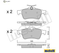 Brake pads 22-0337-3 METELLI for FORD VOLVO