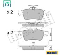Brake pads 22-0337-3 METELLI for FORD VOLVO