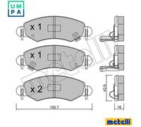 Brake pads 22-0339-1 METELLI for OPEL SUZUKI SUBARU
