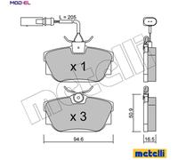 BRAKE PAD SET DISC BRAKE 22-0346-1 FOR VW CARAVELLE/TRANSPORTER/IV/Bus/EUROVAN