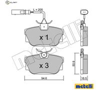 BRAKE PAD SET DISC BRAKE 22-0346-1 FOR VW CARAVELLE/TRANSPORTER/IV/Bus/EUROVAN