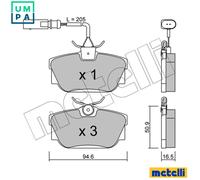 BRAKE PAD SET DISC BRAKE 22-0346-1 FOR VW CARAVELLE/TRANSPORTER/IV/Bus/EUROVAN
