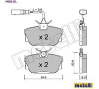 Brake pads 22-0346-2 METELLI for VW SEAT FORD