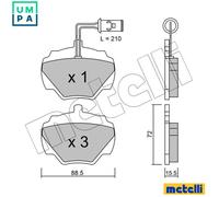 Brake pads 22-0353-1 METELLI for LAND ROVER RANGE ROVER DISCOVERY I