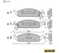 Brake pads 22-0355-0 METELLI for CHRYSLER DODGE