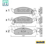 Brake pads 22-0355-0 METELLI for CHRYSLER DODGE