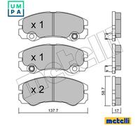 Brake pads 22-0357-1 METELLI for OPEL ISUZU