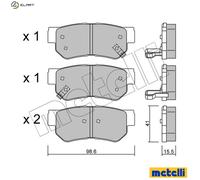 BRAKE PAD SET DISC BRAKE 22-0365-0 FOR HYUNDAI G4ED 1.6L 4cyl ELANTRA