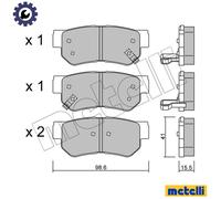 BRAKE PAD SET DISC BRAKE 22-0365-0 FOR HYUNDAI G4ED 1.6L 4cyl ELANTRA