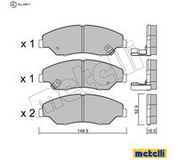 Brake pads 22-0376-0 METELLI for KIA SPORTAGE SUV RETONA Closed Off-Road Vehicle