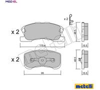 BRAKE PAD SET DISC BRAKE 22-0381-0 FOR DAIHATSU EJ-DE/VE 1.0L 3cyl STORIA 1.3L