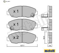 BRAKE PAD SET DISC BRAKE 22-0384-0 FOR HONDA ACCORD/IV/Mk F20A4/F20A8 2.0L 4cyl