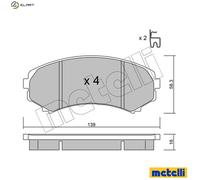Brake pads 22-0399-0 METELLI for MAZDA MITSUBISHI