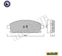 BRAKE PAD SET DISC BRAKE 22-0406-0 FOR NISSAN YD22ETI/YD22DDTi 2.2LQR20DE 2.0L
