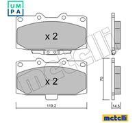 Brake pads 22-0413-0 METELLI for NISSAN SUBARU