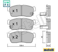 BRAKE PAD SET DISC BRAKE 22-0415-0 FOR SUZUKI MASTERVAN/Bus CELERIO SUPER 1.0L