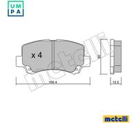 Brake pads 22-0419-0 METELLI for SUZUKI WAGON R+ Hatchback