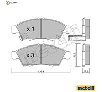 BRAKE PAD SET DISC BRAKE 22-0437-0 FOR SUZUKI M16A 1.6L M15A 1.5L 8HY 1.4L 4cyl