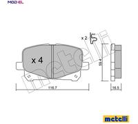 Brake pads 22-0443-0 METELLI for TOYOTA PREVIA / ESTIMA II