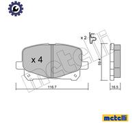 Brake pads 22-0443-0 METELLI for TOYOTA PREVIA / ESTIMA II