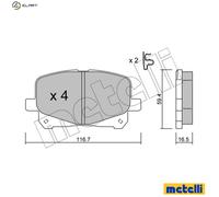 BRAKE PAD SET DISC BRAKE 22-0443-0 FOR TOYOTA ESTIMA/PREVIA TARAGO 2.4L 4cyl