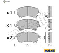 Brake pads 22-0446-0 METELLI for TOYOTA COROLLA COROLLA Estate COROLLA Saloon