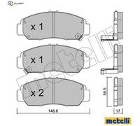 Brake pads 22-0462-0 METELLI for HONDA STREAM ACCORD VII ACCORD VII Tourer FR-V