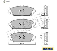 Brake pads 22-0463-0 METELLI for HONDA ACCORD VI CIVIC VII Saloon