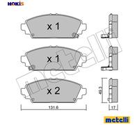 Brake pads 22-0463-0 METELLI for HONDA ACCORD VI CIVIC VII Saloon
