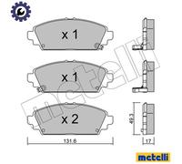 Brake pads 22-0463-0 METELLI for HONDA ACCORD VI CIVIC VII Saloon