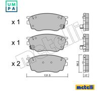 Brake pads 22-0475-0 METELLI for MAZDA 6 Hatchback 6 Saloon 6 Station Wagon