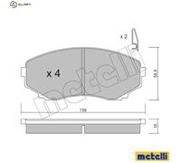 BRAKE PAD SET DISC BRAKE 22-0477-0 FOR MAZDA MPV/II/Mk WL11 2.5L L3 2.3L 4cyl