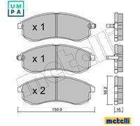 Brake pads 22-0482-0 METELLI for MITSUBISHI L200