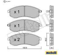 Brake pads 22-0482-0 METELLI for MITSUBISHI L200