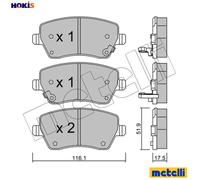 BRAKE PAD SET DISC BRAKE 22-0485-2 FOR NISSAN NOTE/VERSA MARCH/IV/ACTIVE 0.9L